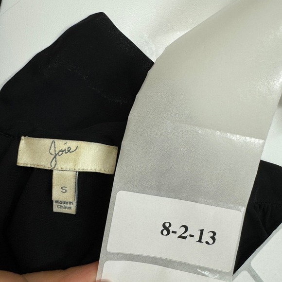 Joie Dress Womens Small Black Mini Silk Drop Waist Sleeveless Mock Neck - Picture 3 of 7